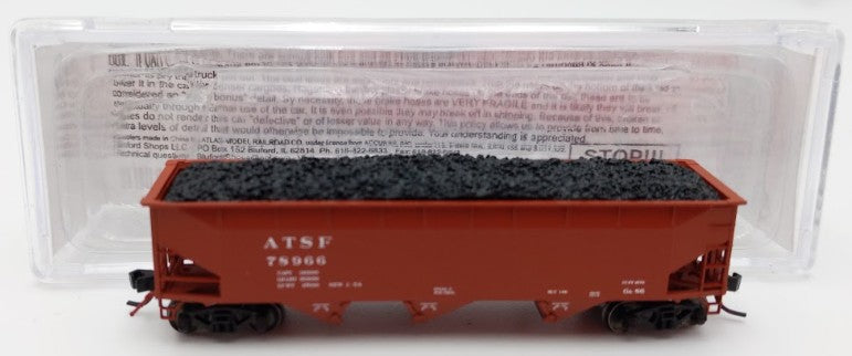 Bluford Shops 73456 N Scale 1950's Santa Fe 3 Bay Offset Side Hopper Car #78966 LN/Box