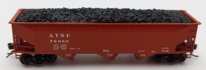 Bluford Shops 73456 N Scale 1950's Santa Fe 3 Bay Offset Side Hopper Car #78966 LN/Box