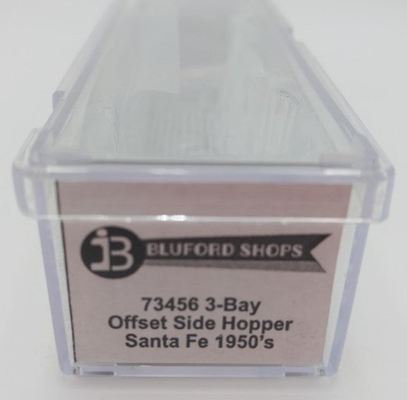 Bluford Shops 73456 N Scale 1950's Santa Fe 3 Bay Offset Side Hopper Car #78966 LN/Box