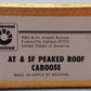 Oriental Limited HO Scale BRASS AT&SF Round Roof Caboose #2262 - Painted EX/Box