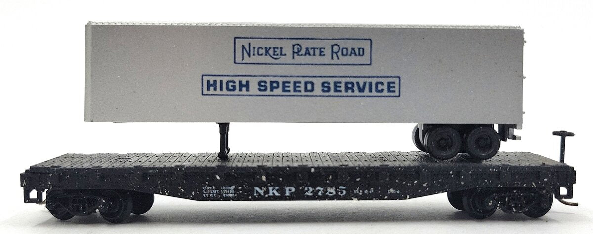 Atlas 3778 N Scale NKP Flat Car w/ Trailer EX/Box