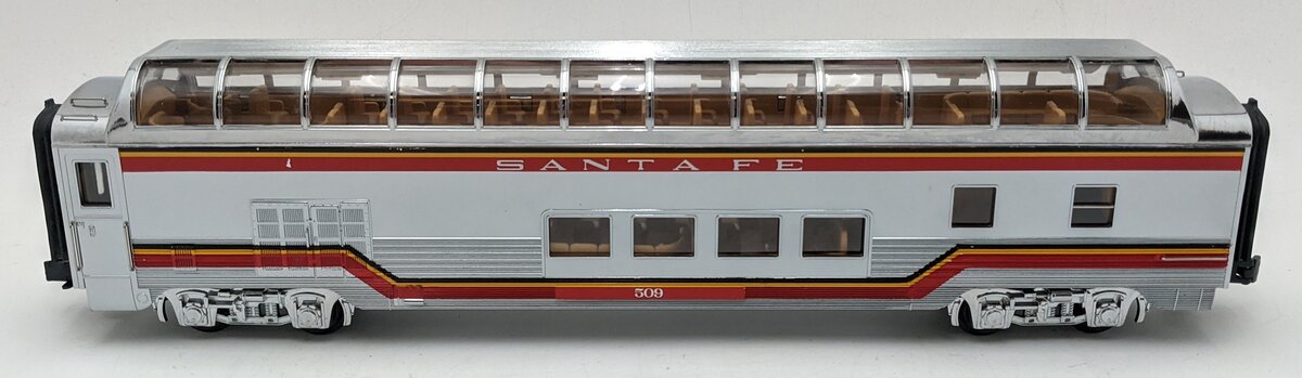MTH 30-68243 O Scale Santa Fe Full-Length Vista Dome Passenger Car #509 EX
