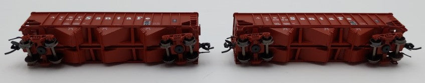 Bluford Shops 14452 N Scale ATSF 14-Panel Rib Side 3-Bay Hopper Car 2 Pack EX/Box