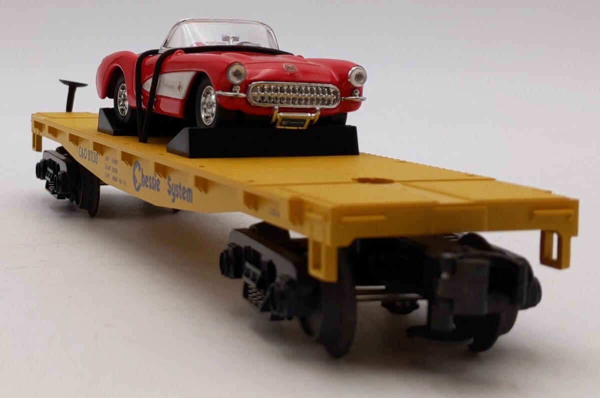MTH 33-7603 O Gauge Chessie Flatcar w/ Corvette #81130 LN/Box