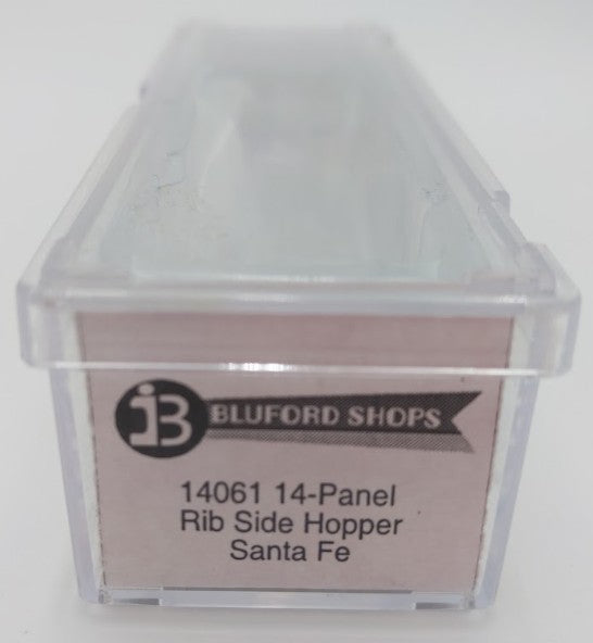 Bluford Shops 14061 N Scale Santa Fe 14 Panel Rib Side Hopper Car #80117 w/ Load LN/Box