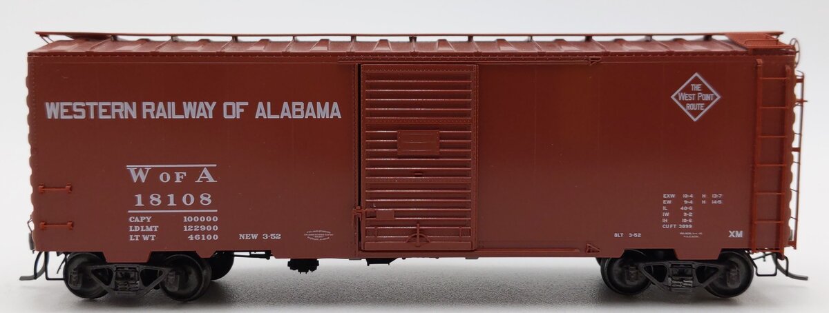 Kadee 4308 HO Western of Alabama 40' PS-1 Boxcar #18108 EX/Box