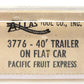 Atlas 3776 N Scale Piggy Back Flatcar With Pacific Fruit Express Trailer EX/Box