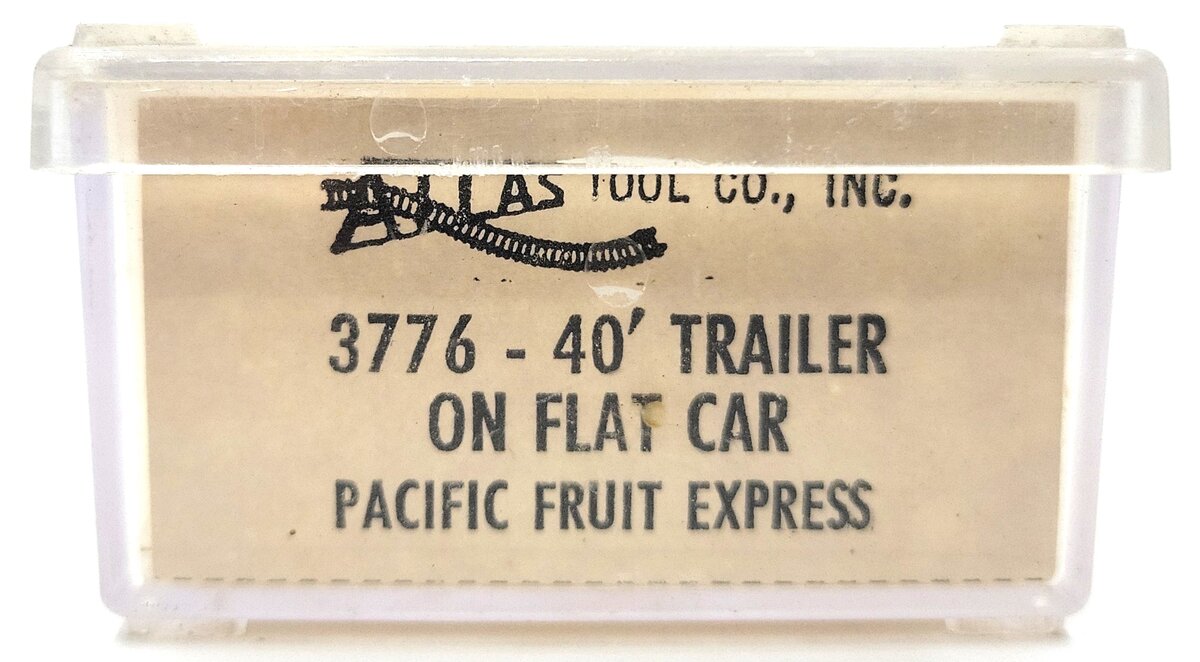 Atlas 3776 N Scale Piggy Back Flatcar With Pacific Fruit Express Trailer EX/Box