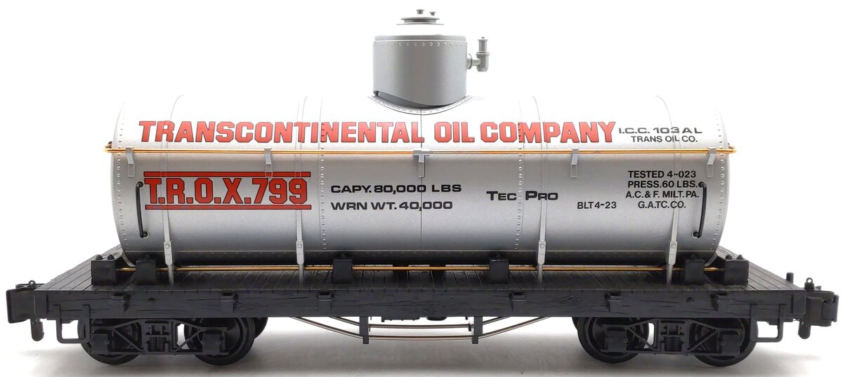 LGB 4080-Y01 Transcontinental Oil Single Dome Tank Car w/Plastic Wheels EX/Box