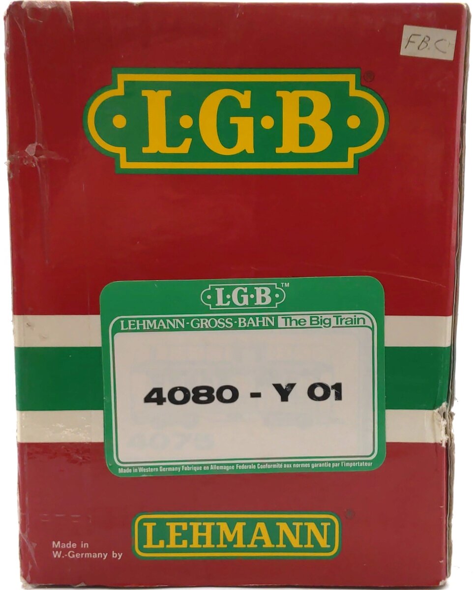LGB 4080-Y01 Transcontinental Oil Single Dome Tank Car w/Plastic Wheels EX/Box