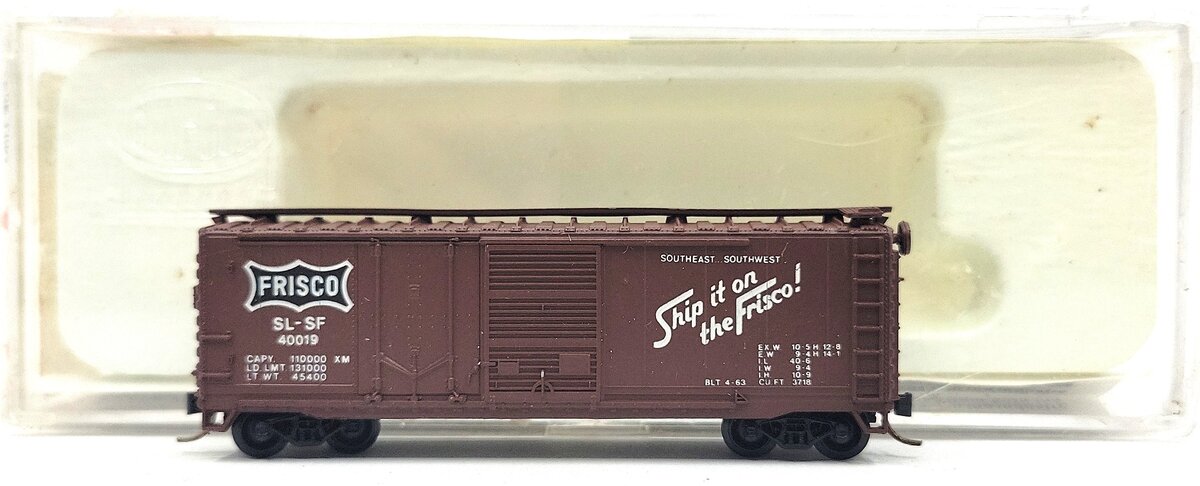 Con-Cor 0001-001754 N Scale Frisco 40' Box Car #40019 LN/Box