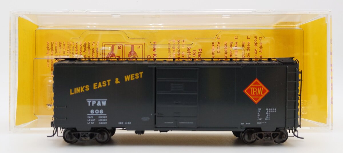Kadee 4809 HO Scale Toledo Peoria & Western 40' PS-1 Boxcar #606 w 7' Doors EX/Box