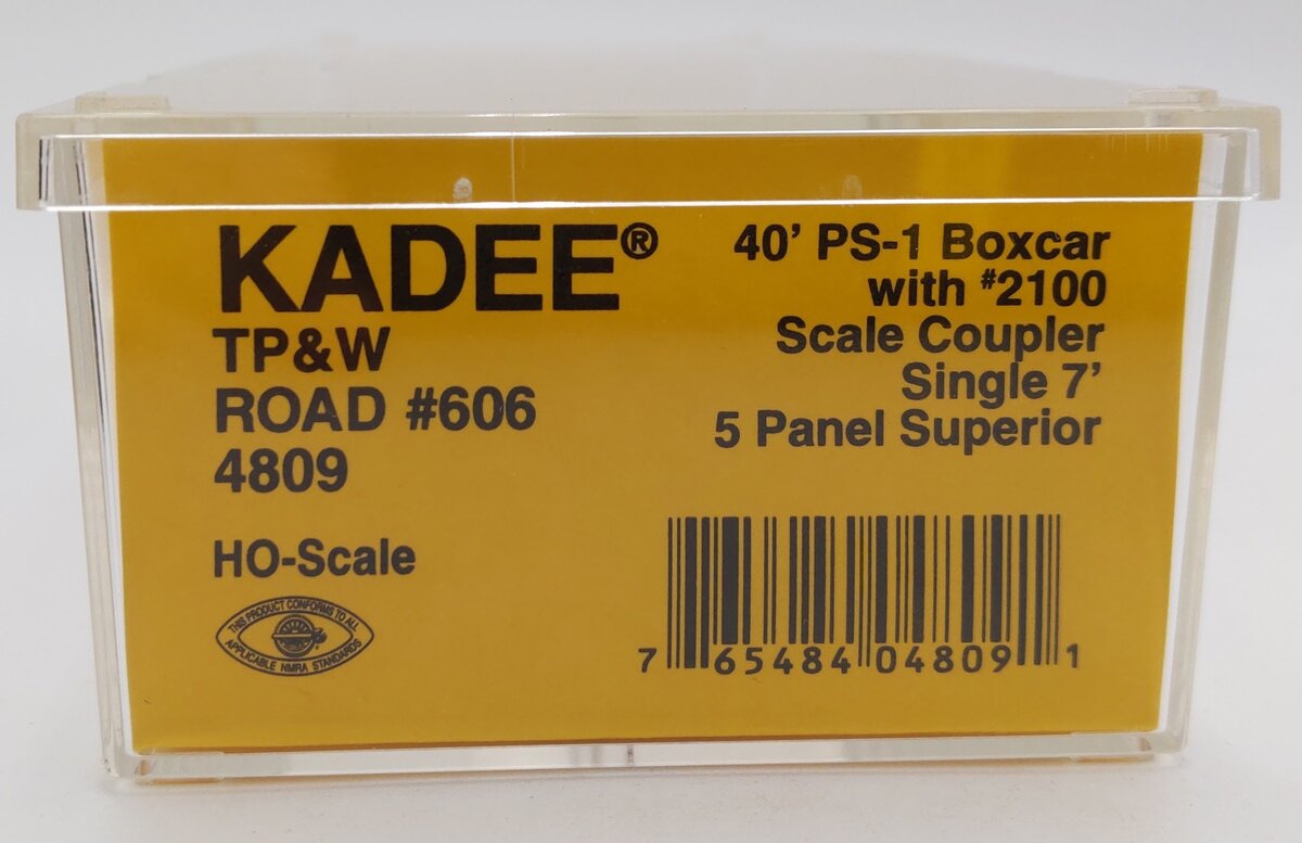 Kadee 4809 HO Scale Toledo Peoria & Western 40' PS-1 Boxcar #606 w 7' Doors EX/Box