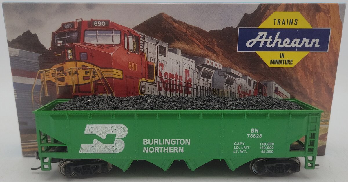 Athearn 1760 HO Scale Burlington Northern Hopper Car #78828 W/ Load EX/Box
