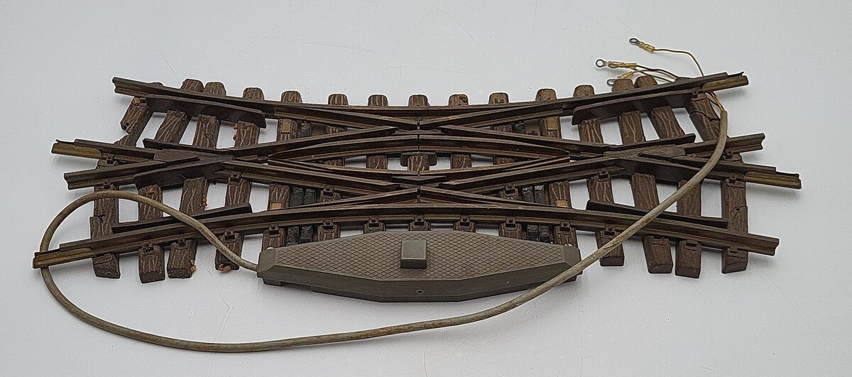 LGB 1225 G Brass 22.5° Double Crossover Switch Track