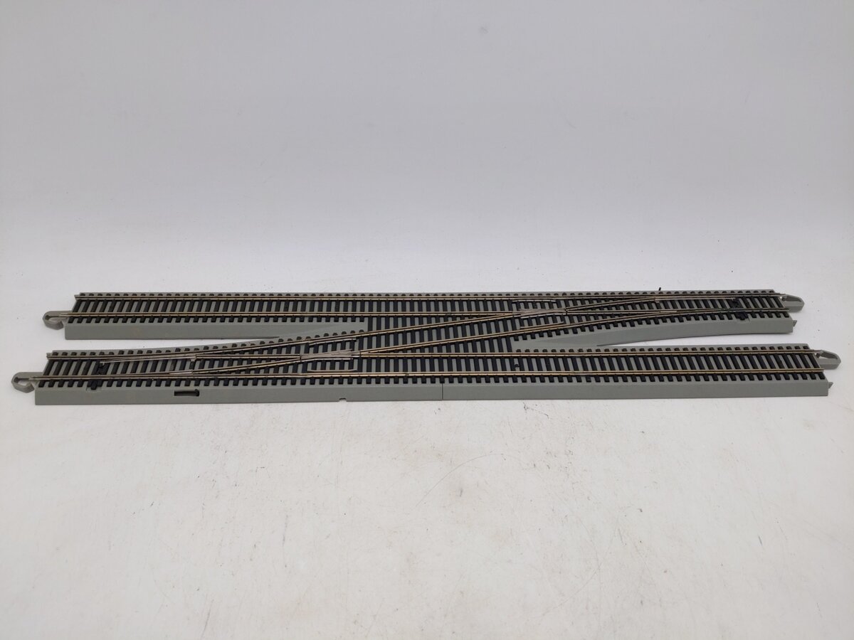 Bachmann 44575 HO Nickel Silver #6 E-Z Track LH Remote Crossover Switch Turnout EX