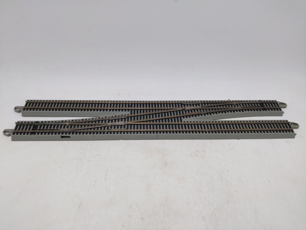 Bachmann 44575 HO Nickel Silver #6 E-Z Track LH Remote Crossover Switch Turnout EX