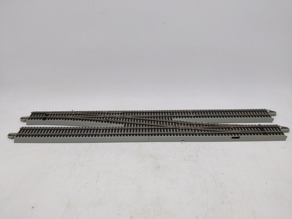 Bachmann 44575 HO Nickel Silver #6 E-Z Track LH Remote Crossover Switch Turnout EX