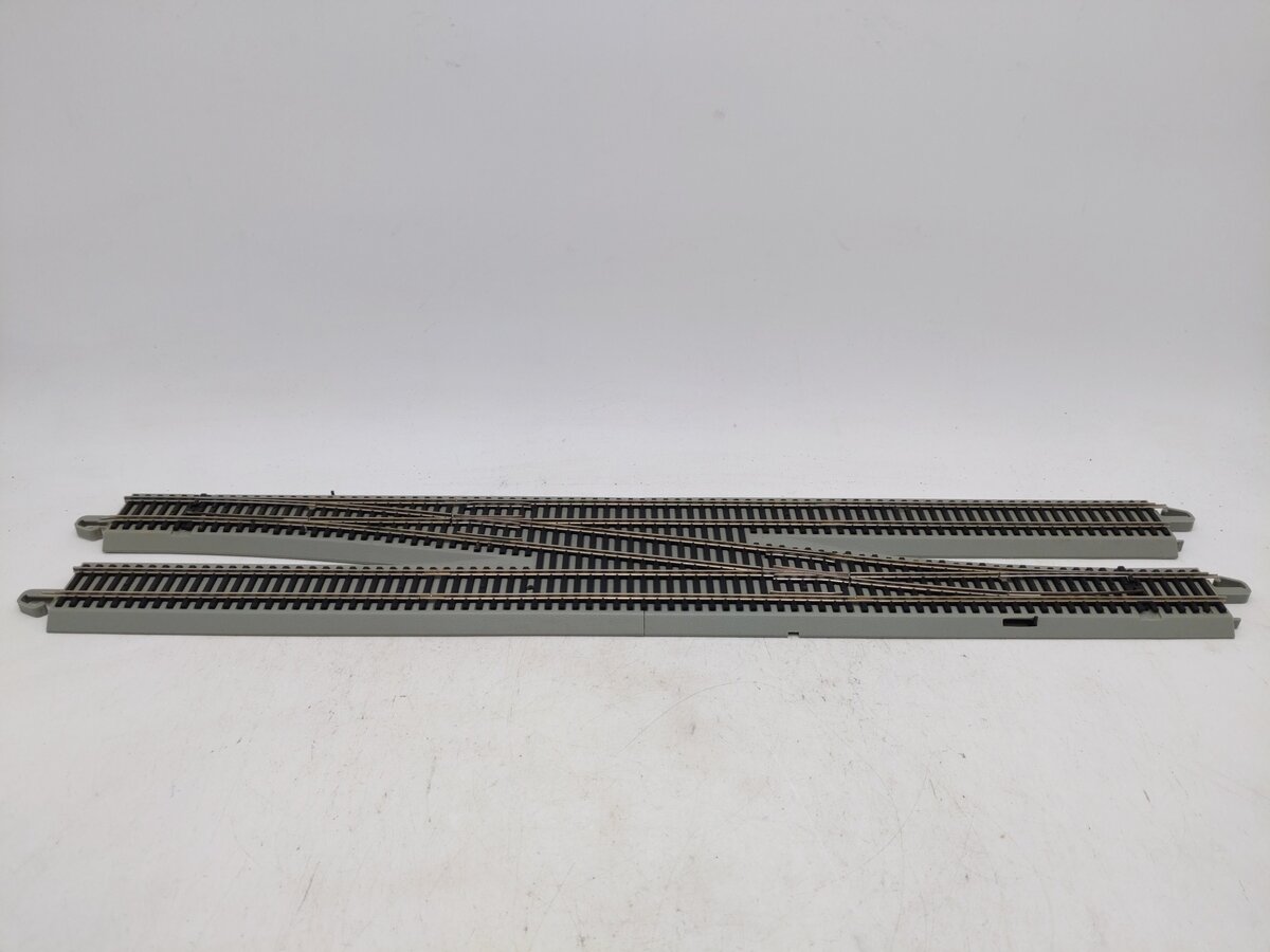 Bachmann 44575 HO Nickel Silver #6 E-Z Track LH Remote Crossover Switch Turnout EX