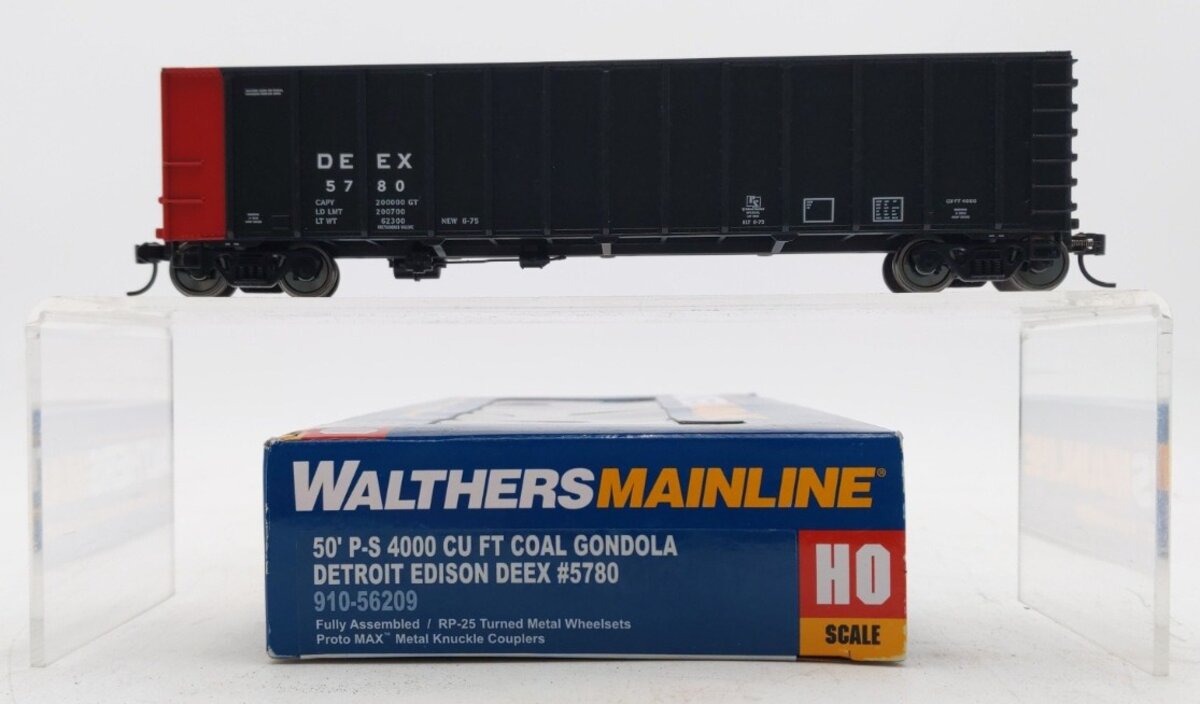Walthers 910-56209 HO Detroit Edison 50' PS 4000 Cu Ft Coal Gondola RTR #5780 LN/Box