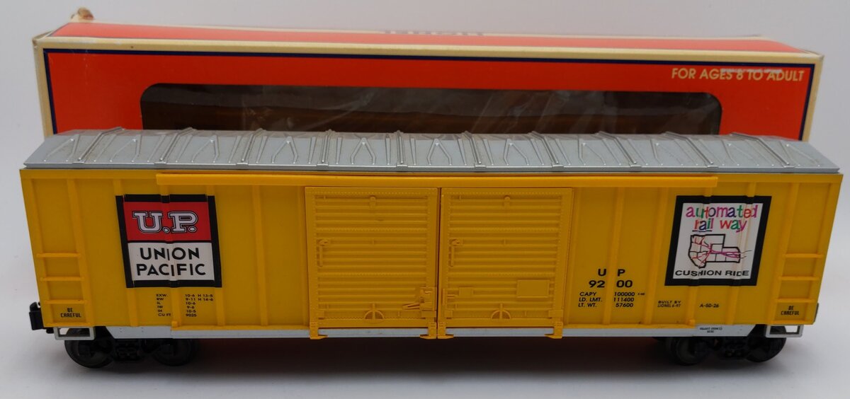 Lionel 6-17227 O Gauge Union Pacific Double Door Standard Boxcar #9200 EX/Box