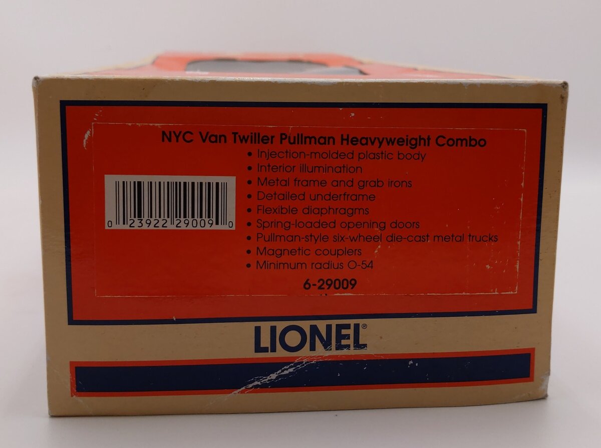 Lionel 6-29009 O New York Central "Van Twiller" Heavyweight Combine LN/Box