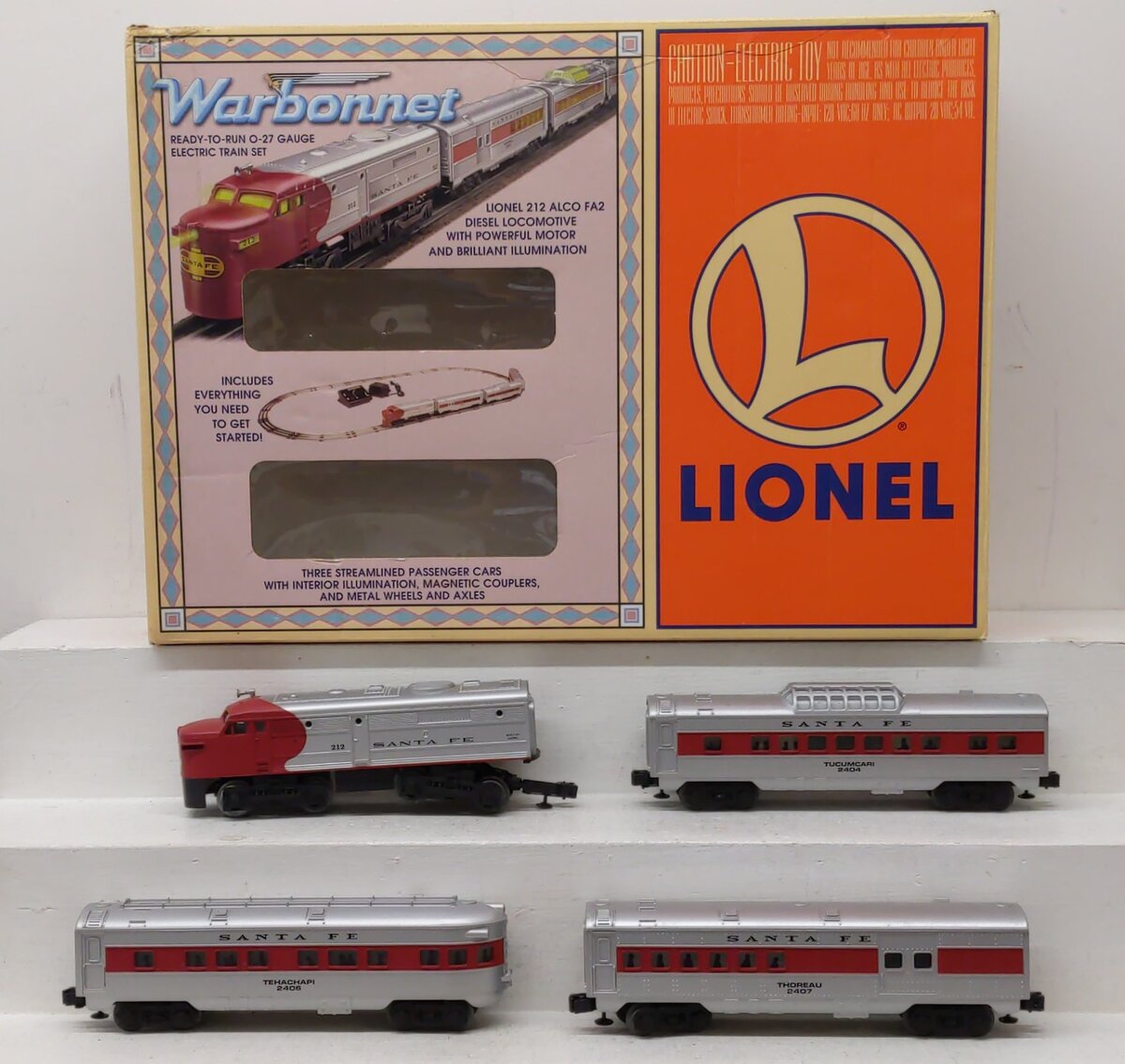 Lionel 6-11929 Santa Fe Warbonnet O Gauge Diesel Passenger Train Set EX/Box