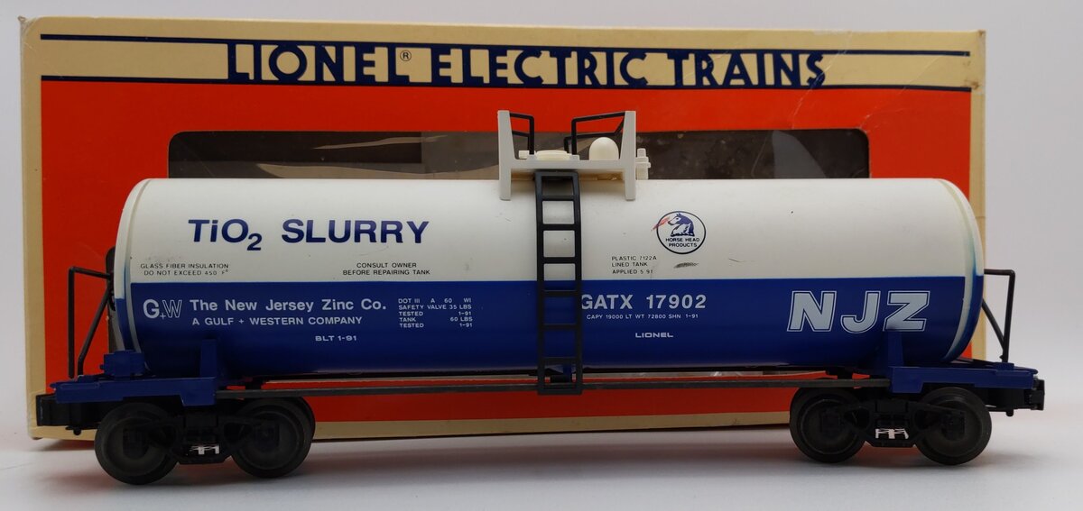 Lionel 6-17902 O Gauge New Jersey Zinc Unibody Tank Car EX/Box