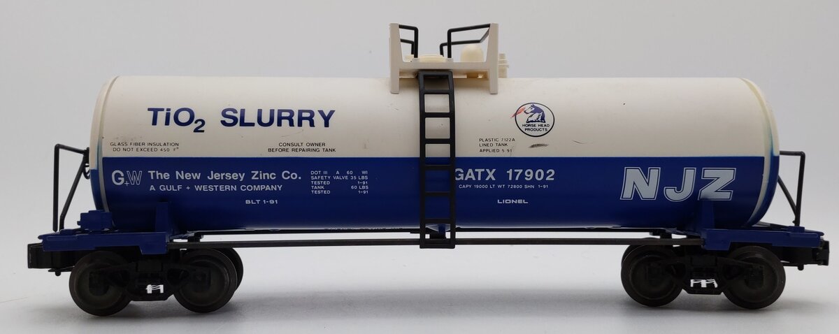 Lionel 6-17902 O Gauge New Jersey Zinc Unibody Tank Car EX/Box