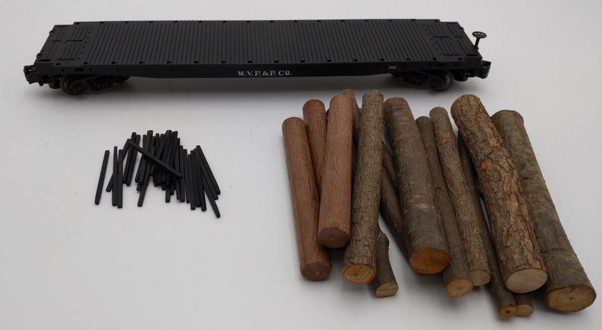 MTH 20-98103C O Gauge West Virginia Pulp and Paper Log Car w/Logs #162 EX/Box