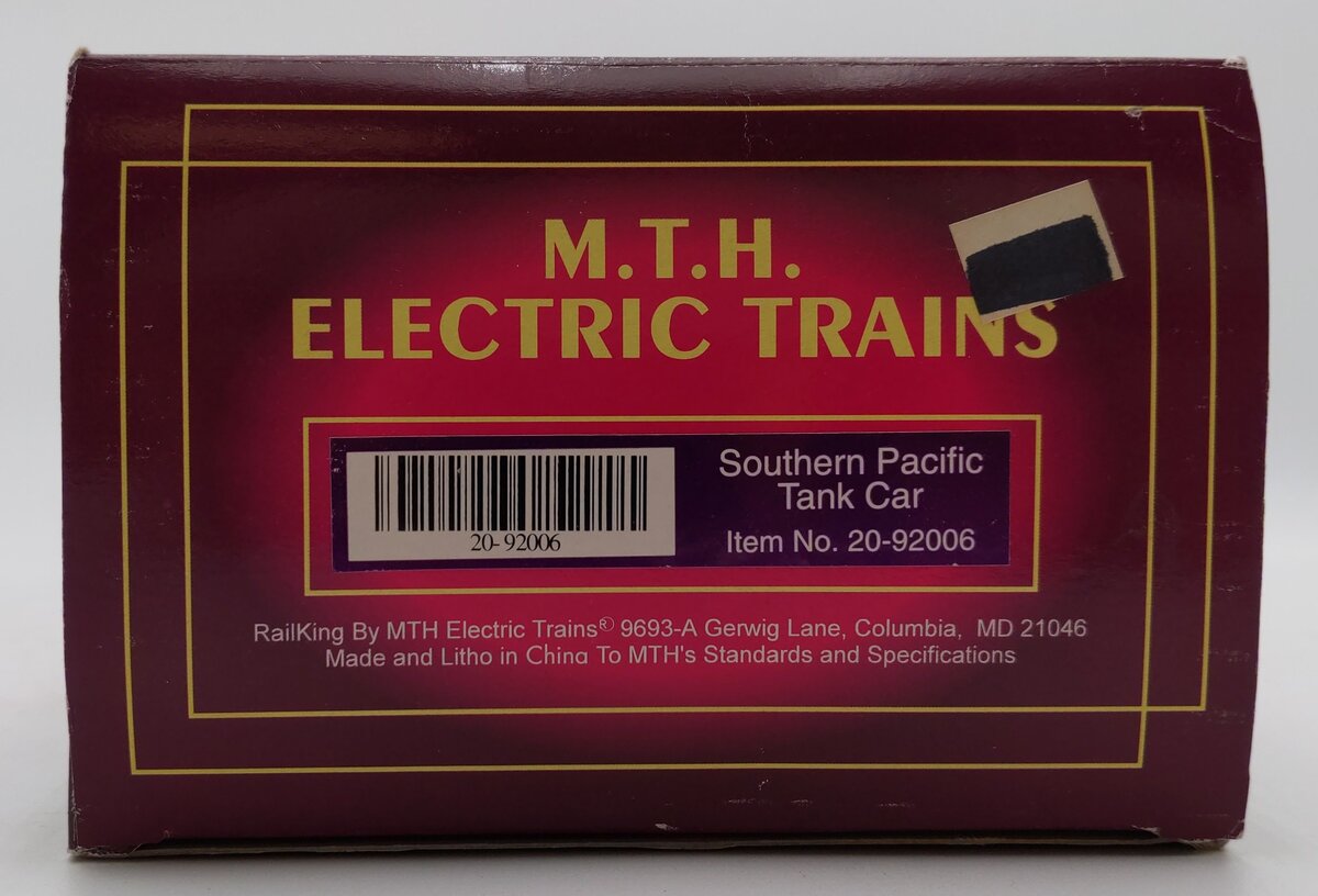 MTH 20-92006 O Gauge Southern Pacific Orange & Black Tank Car #34890 EX/Box