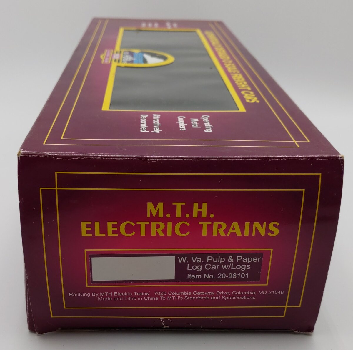 MTH 20-98101 O West Virginia Pulp and Paper Flatcar with Logs #176 EX/Box