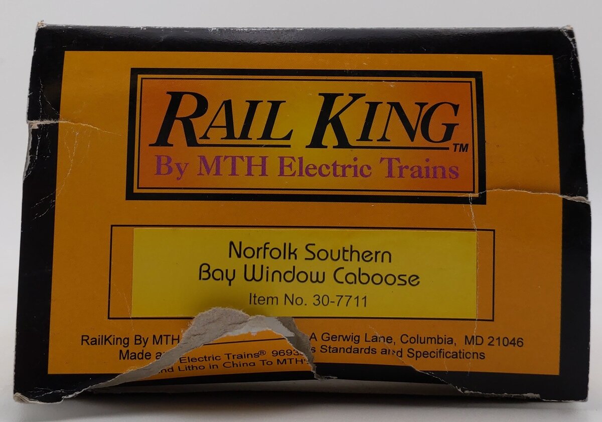 MTH 30-7711 O Gauge Norfolk Southern Bay Window Caboose #63297 EX/Box
