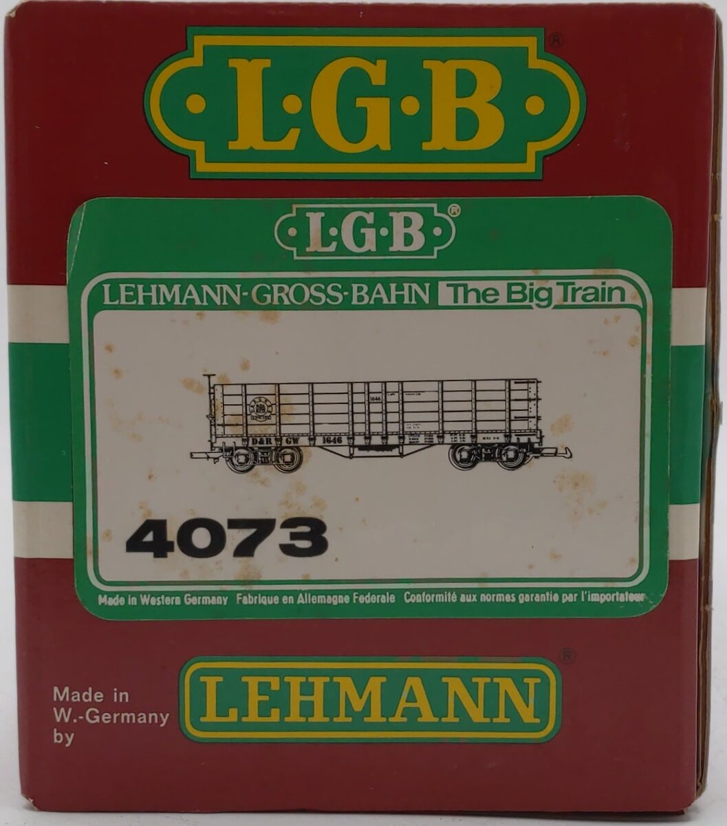 LGB 4073 D&RGW High Side Gondola w/Plastic Wheels EX/Box