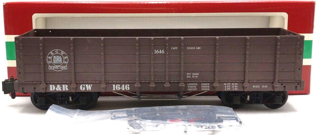 LGB 4073 D&RGW High Side Gondola w/Plastic Wheels EX/Box