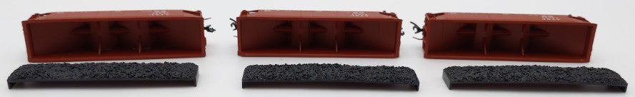 Bluford Shops 73453 N Scale Santa Fe 1950's Offset Side 3-Bay Hopper Car 3 Pack EX/Box