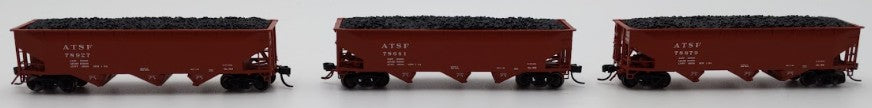 Bluford Shops 73453 N Scale Santa Fe 1950's Offset Side 3-Bay Hopper Car 3 Pack EX/Box