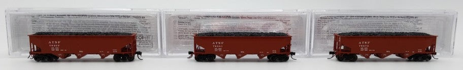 Bluford Shops 73453 N Scale Santa Fe 1950's Offset Side 3-Bay Hopper Car 3 Pack EX/Box