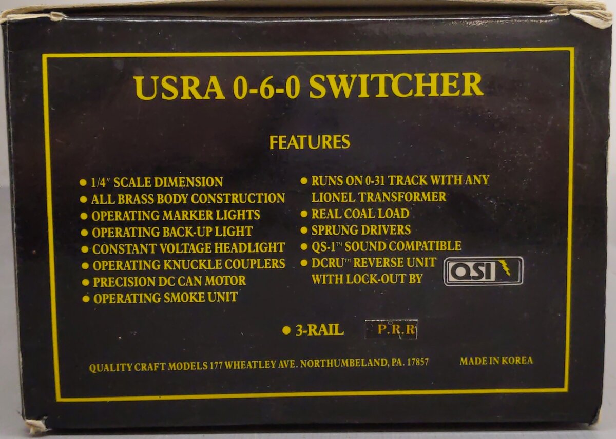 Weaver O Scale BRASS PRR USRA 0-6-0 Steam Switcher & Tender #7011 VG/Box
