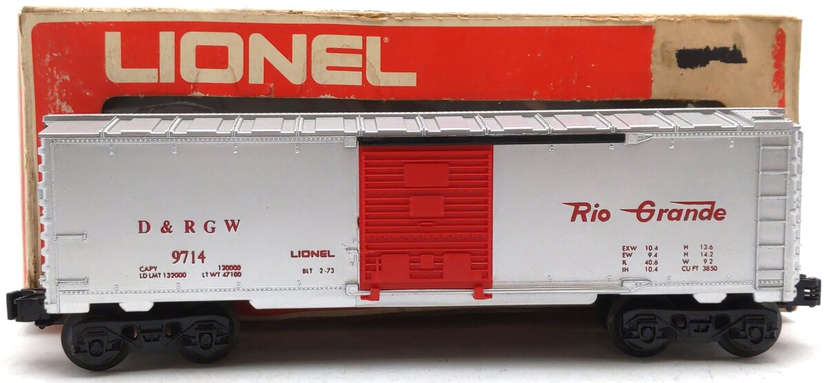 Lionel 6-9714 O Gauge Denver & Rio Grande Western Box Car VG/Box