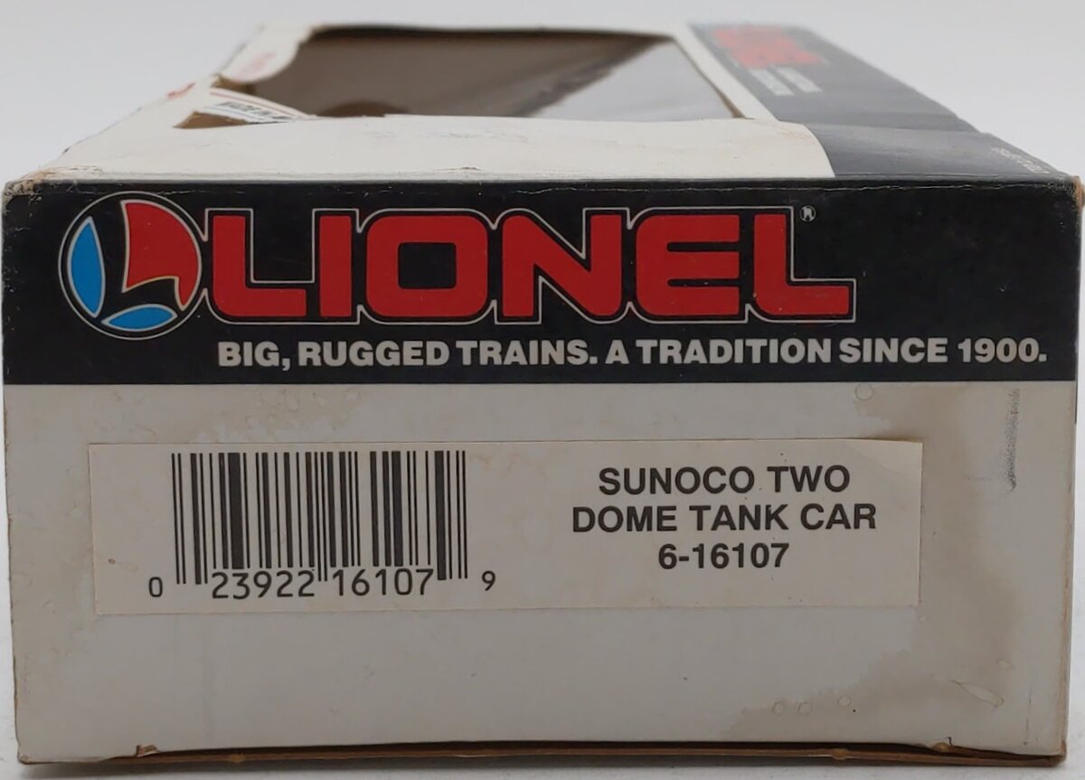 Lionel 6-16107 O Gauge Sunoco Black Double Dome Tank Car #16107 EX/Box