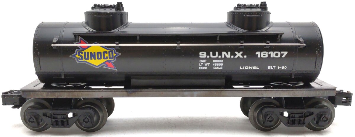 Lionel 6-16107 O Gauge Sunoco Black Double Dome Tank Car #16107 EX/Box