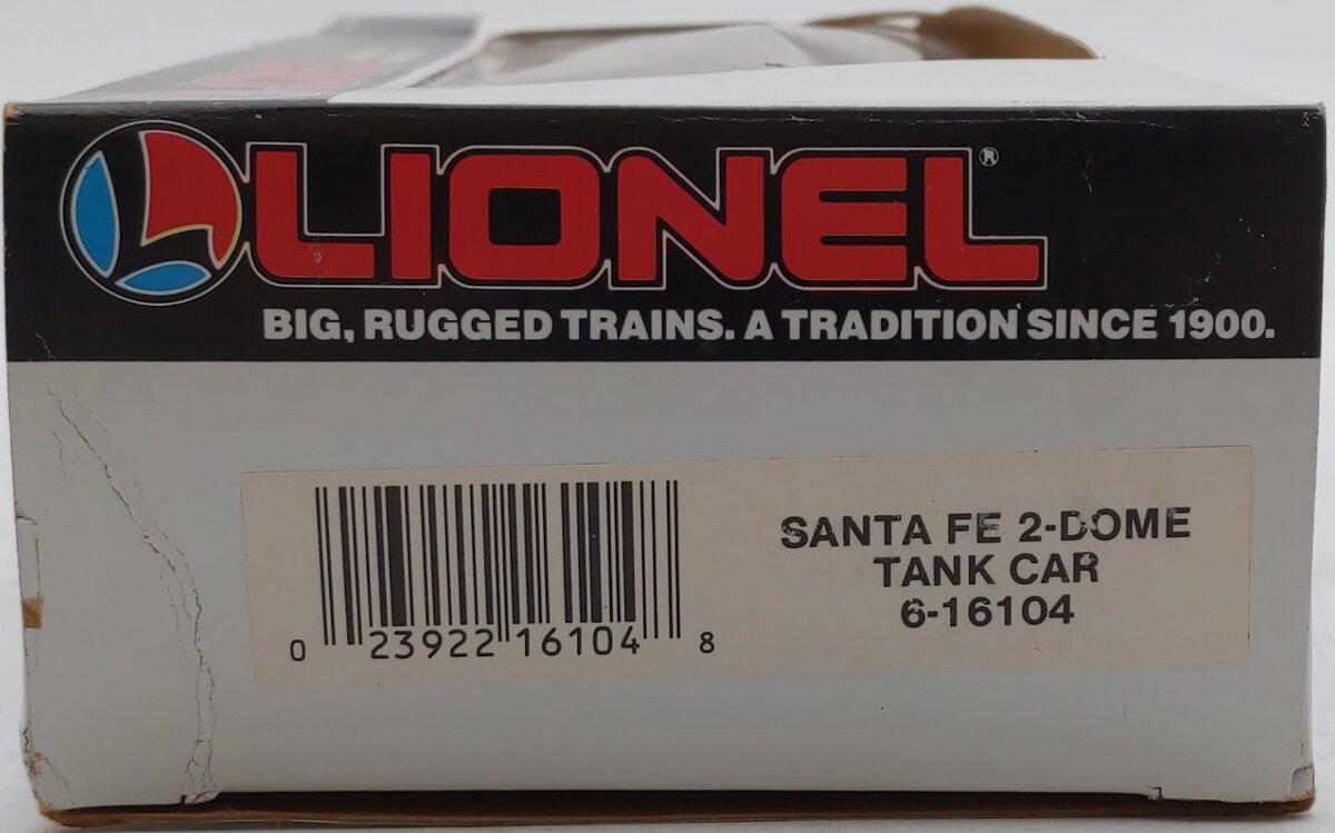 Lionel 6-16104 O Gauge Santa Fe 2-Dome Tank Car #16104 EX/Box