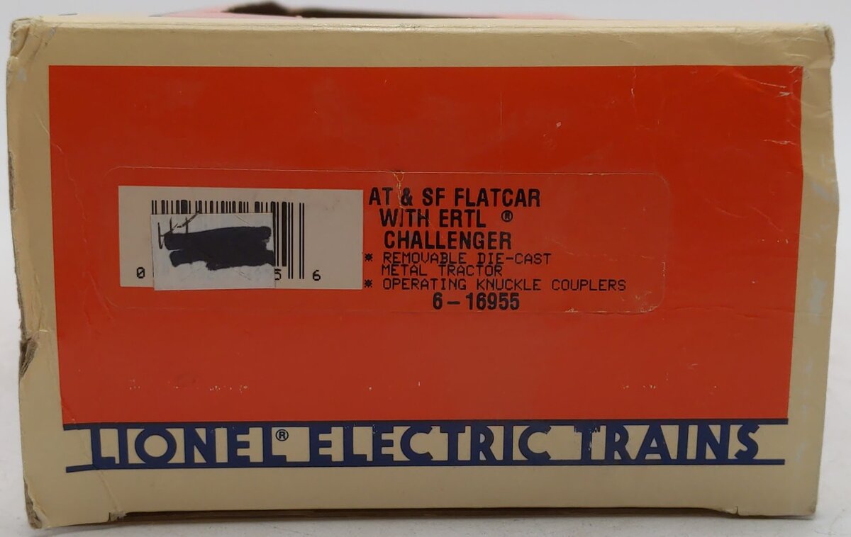 Lionel 6-16955 O Gauge Santa Fe Flatcar with Ertl Challenger EX/Box