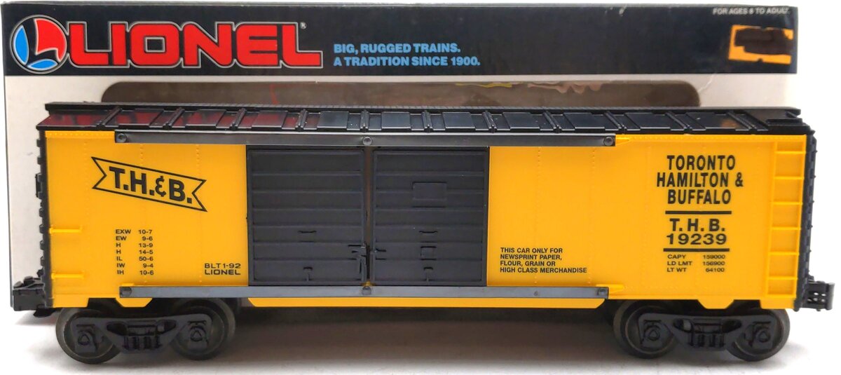 Lionel 6-19239 O Gauge Toronto, Hamilton, & Buffalo Double-Door Boxcar LN/Box