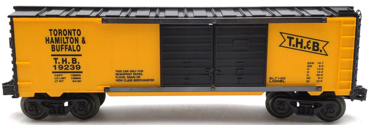 Lionel 6-19239 O Gauge Toronto, Hamilton, & Buffalo Double-Door Boxcar LN/Box
