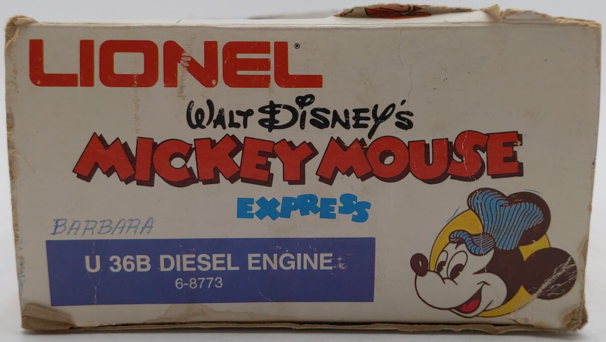 Lionel 6-8773 O Gauge Mickey Mouse U36B Diesel Locomotive #8773 EX/Box