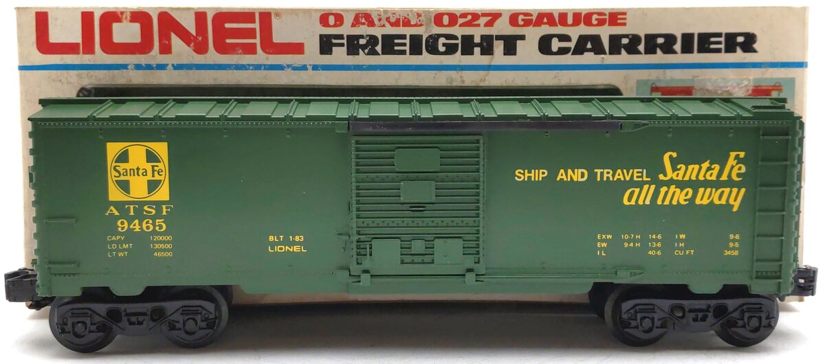Lionel 6-9465 O Gauge AT&SF Green Boxcar #9465 LN/Box