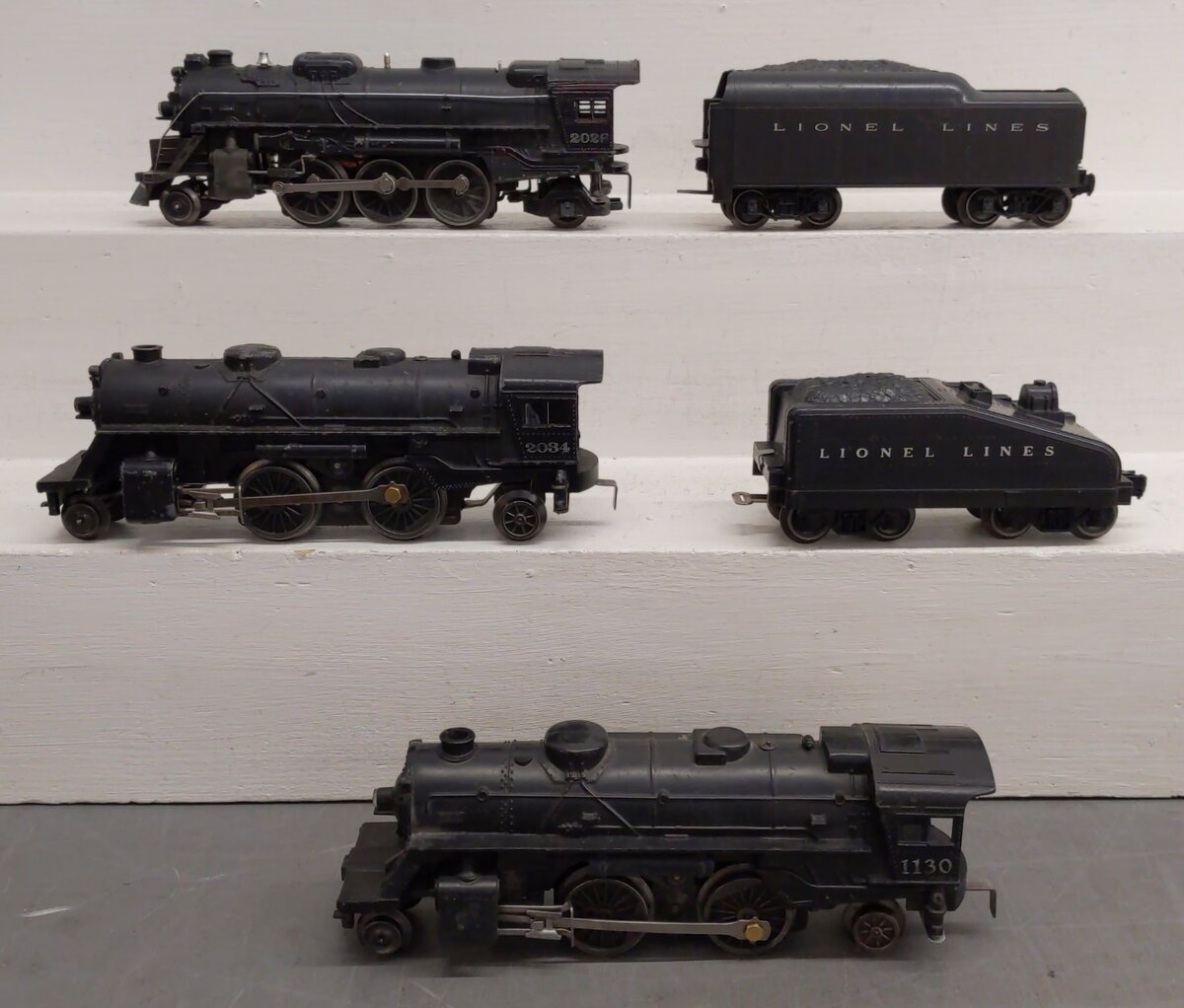 Lionel Vintage O Gauge Steam Locomotive & Tenders: 1130, 2026, 2034 [5] VG