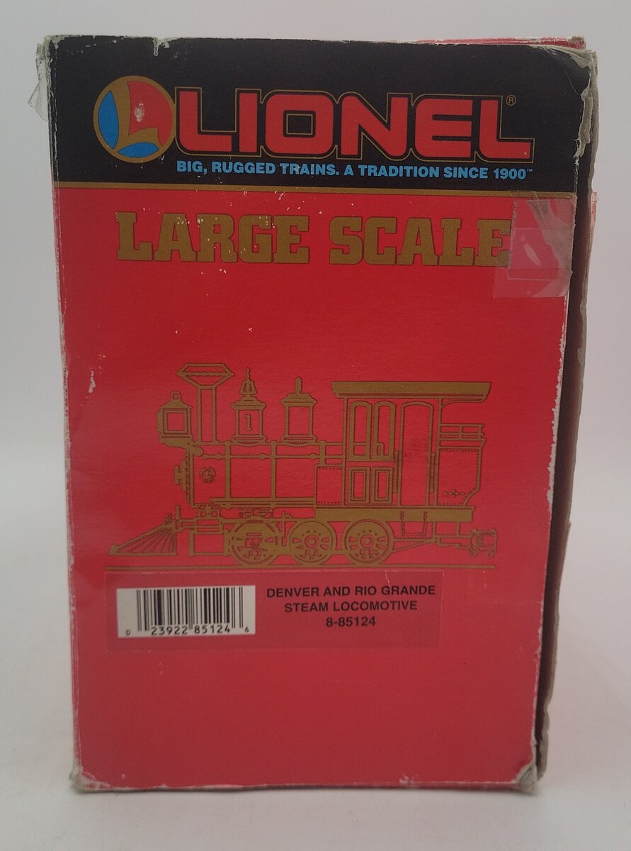 Lionel 8-85124 G Scale Denver & Rio Grande Steam Locomotive EX/Box